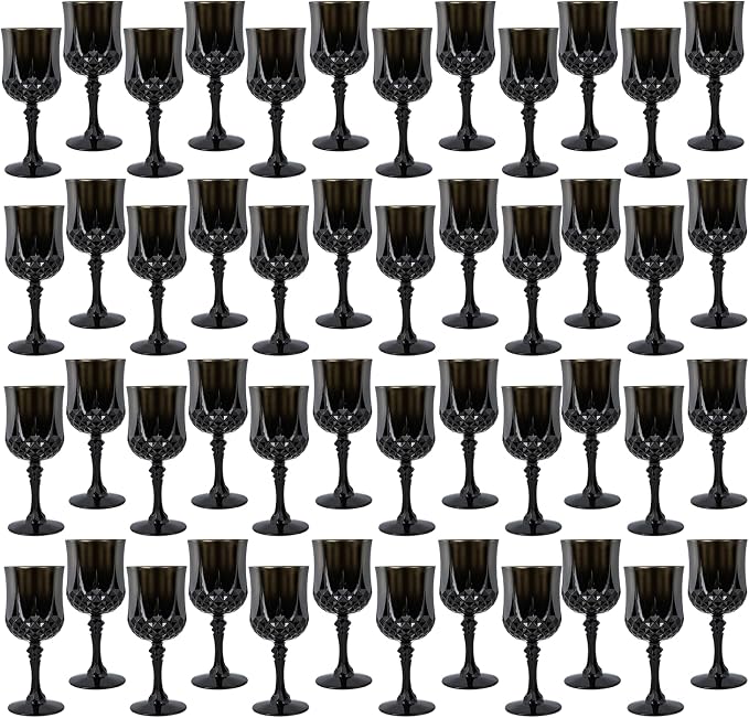 48Pack Plastic Wine Glasses, 7oz Vintage Goblets - Image 2