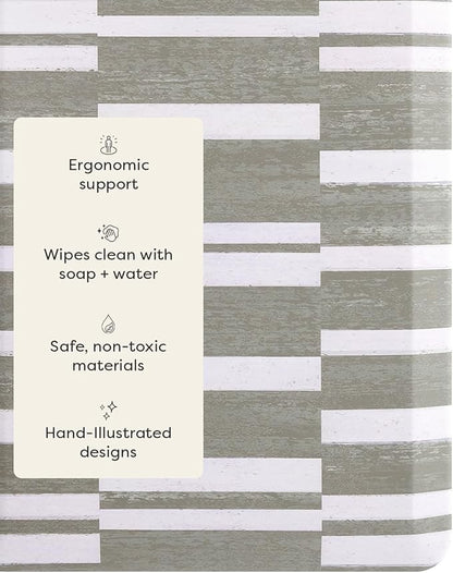 House of Noa Nama Standing Mat – Anti-Fatigue Cushioned Kitchen Mats for Floor | Ergonomic Bounce-Back Foam Kitchen Mats | Anti-Fatigue Mats for Kitchen & Standing | Sutton Stripe Basil | 30" x 108"