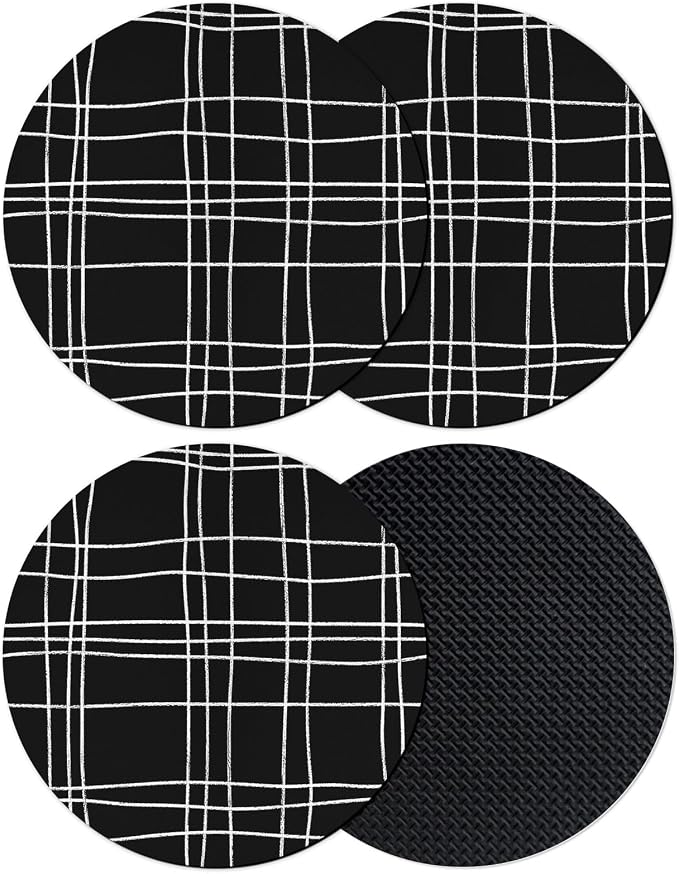 Simple Grid Coasters Set of 4 Absorbent Coasters by Unknown