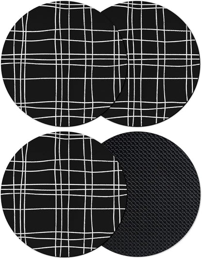 Simple Grid Coasters Set of 4 Absorbent Coasters by Unknown