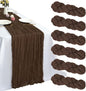 6 Pack Brown Cheesecloth Table Runner 35 x 120 Inch | Boho Gauze Fabric by RestfulGlow