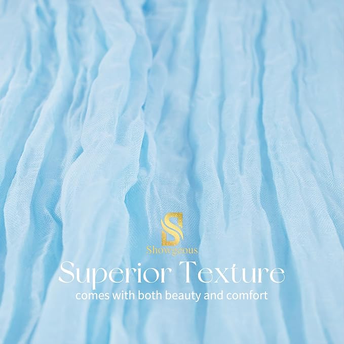 Showgeous 18 Pack Baby Blue Cheesecloth Table Runner, 17 x 108 Inches | Boho - Image 5