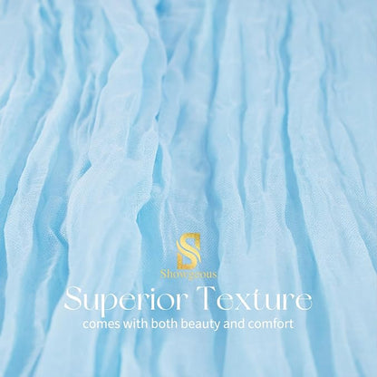 Showgeous 18 Pack Baby Blue Cheesecloth Table Runner, 17 x 108 Inches | Boho - Image 5