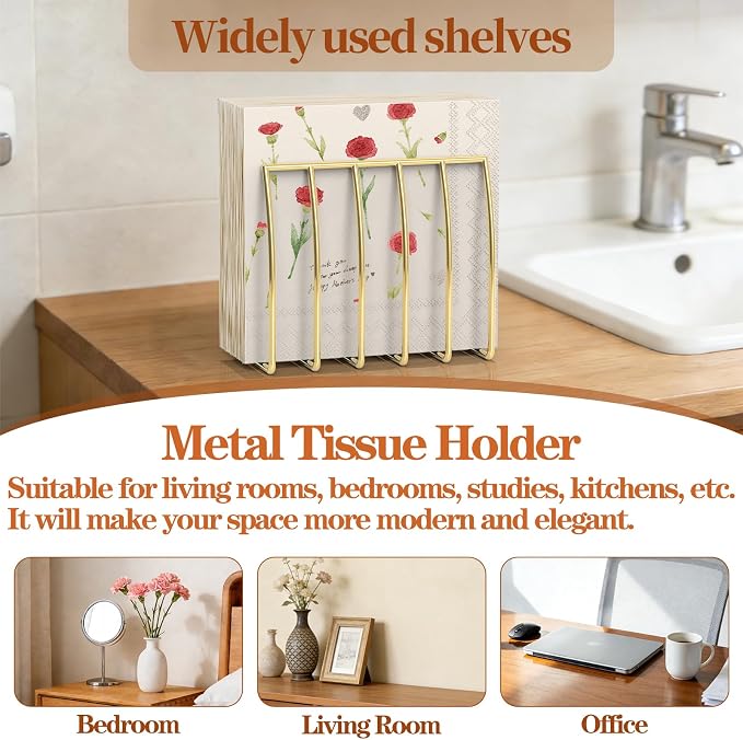 Napkin Holder for Table, Cocktail Upright Napkin Dispenser Suitable for All - Image 5