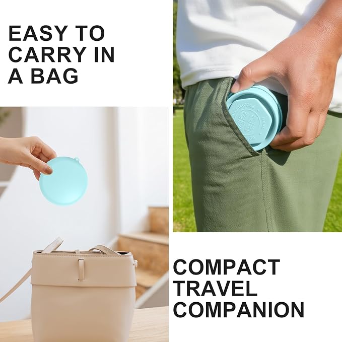 Collapsible Travel Cup with Lid - 6oz Mini Silicone Folding Cup with Stainless - Image 6