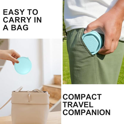 Collapsible Travel Cup with Lid - 6oz Mini Silicone Folding Cup with Stainless - Image 6