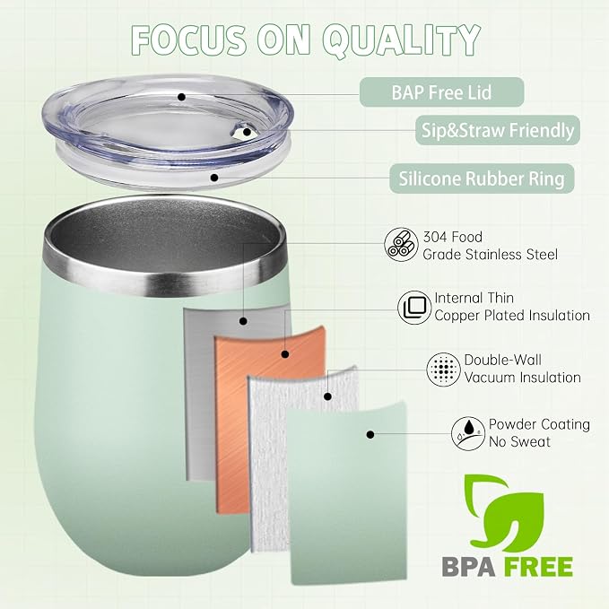 12oz/4 Pack Stainless Steel Wine Tumbler - Image 3