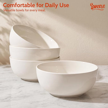 Sweese Ceramic Soup Bowl Set of 4, 29 oz Round Cereal Bowl Stackable Serving - Image 8