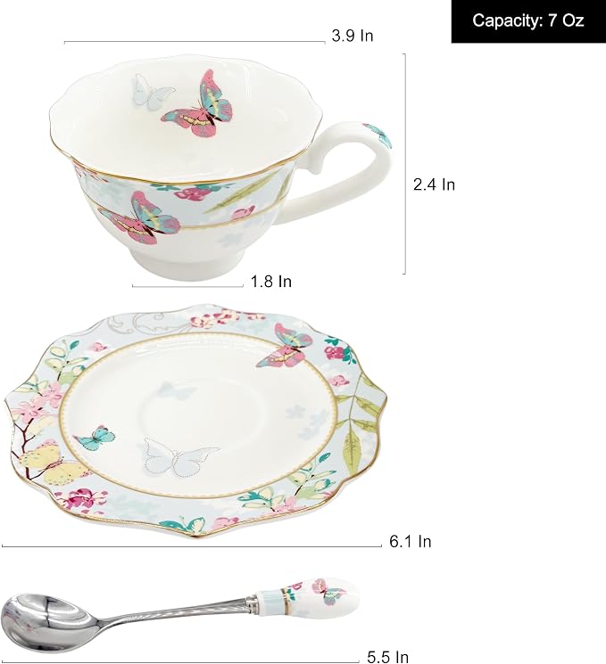 Vintage Ceramic Teacup, Elegant Coffee Cup, Royal Bone Tea Cups - Image 5