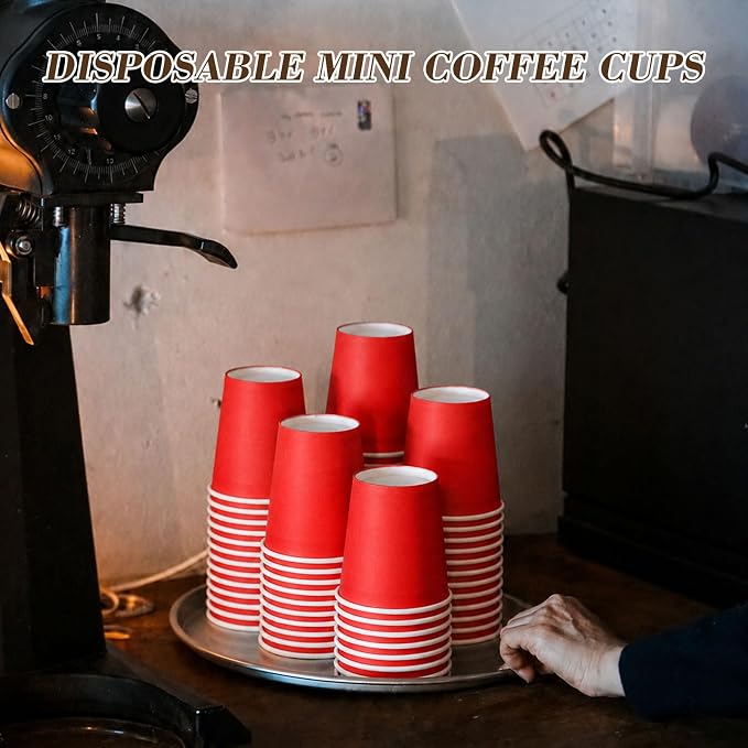 100 Pcs Mini Coffee Cups Brown Culture Cup 2oz Disposable Bathroom Cups Paper - Image 4