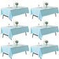 6-Pack 60x84 inch Dusty Blue Table Cloths, Solid Stain and Wrinkle Resistant Oblong Tablecloth, Premium Plain Weave Polyester Fabric Rectangle Table Linen Covers for Hotel, Banquet