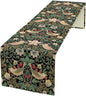 William Morris Floral Table Runner, Vintage Flowers Green Botanical Printed by Yearn+Jear