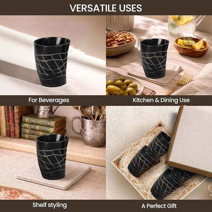 Handicrafts Home Viking Horn Shot Glasses Set of 4, Handmade Natural Ox Horn - Image 4
