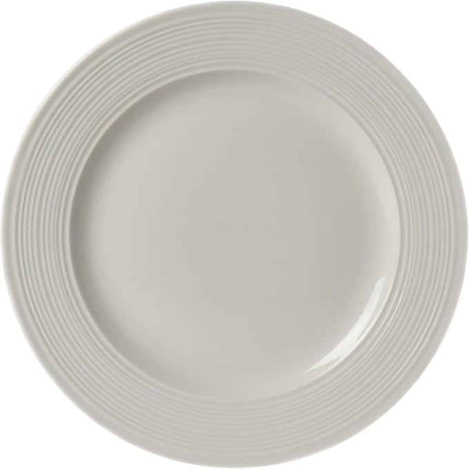 Tabletops Gallery Embossed Bone White Porcelain Round Dinnerware Collection- - Image 7