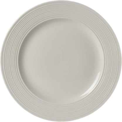 Tabletops Gallery Embossed Bone White Porcelain Round Dinnerware Collection- - Image 7