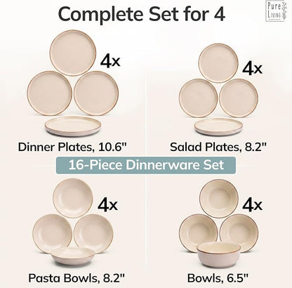 16 Piece Stoneware Dinnerware Set - Image 6