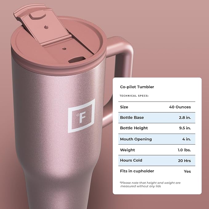 IRON °FLASK 40 oz Co-Pilot Insulated Travel Mug | Insulated Travel Mug - Image 8