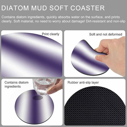 Ombre Purple Coasters Set of 4, Modern Minimalist Geometric Gradient Color - Image 9