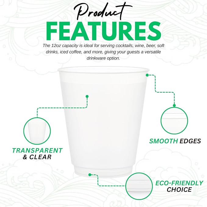 Concession Essentials – 12oz Frost Flex Plastic Cups – Shatterproof Reusable - Image 5