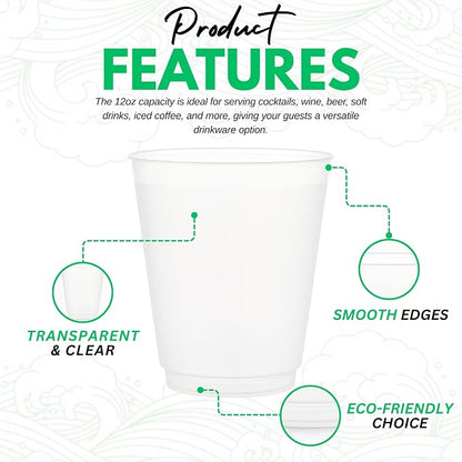 Concession Essentials – 12oz Frost Flex Plastic Cups – Shatterproof Reusable - Image 5