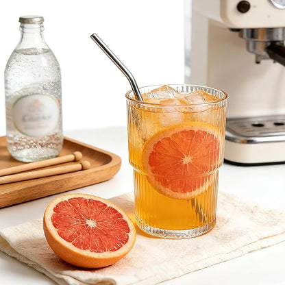 6 Pack 13oz Ribbed Glass Tumbler - Image 4