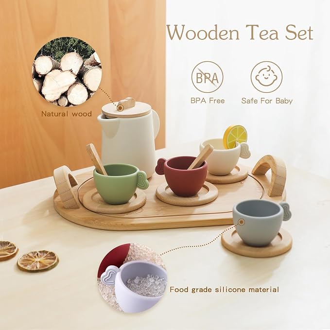 Enchanting Wooden Tea Party Set - Image 2
