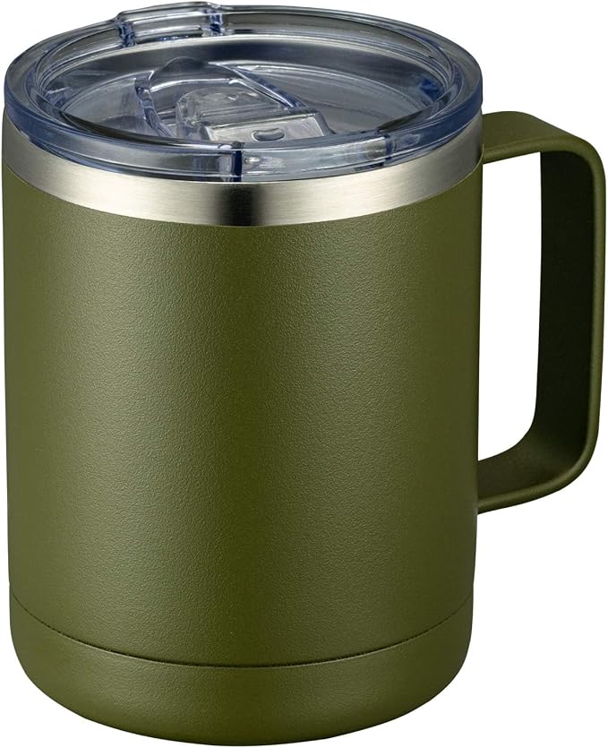 MEWAY 12oz Coffee Mug With Handle and Sliding Lid, Stainless Steel Travel by MEWAY