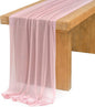 Ling's Moment 14Ft Dusty Rose Table Runner, Wedding Chiffon Table Runners | by LingsMoment