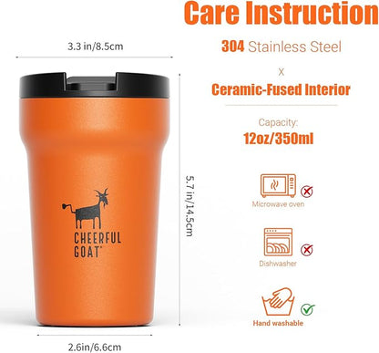 CHEERFUL GOAT Insulated Coffee Mug – Stainless Steel Travel Coffee Tumbler - Image 3