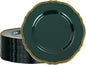 Hioasis 60pcs Green Plastic Plates - Green and Gold Disposable Dinnerware with Gold Rim, Heavy-duty, 10.25 inch, Dinner Plates for Party & Wedding