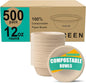 JINVOGREEN 500 Count 12 oz Paper Bowls, Disposable Compostable Bowls Bulk by JINVOGREEN