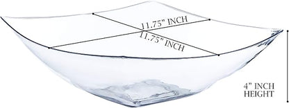 PLASTICPRO Disposable 128 ounce Square Serving Bowls, Party Snack or Salad Bowl - Image 2
