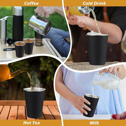 Mimorou 20 Pack 12 oz Stainless Steel Pint Cups Metal Cups Unbreakable Drinking - Image 5