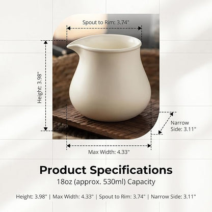 Modern Ceramic Pitcher 18oz, Small Coffee Carafe - Image 7