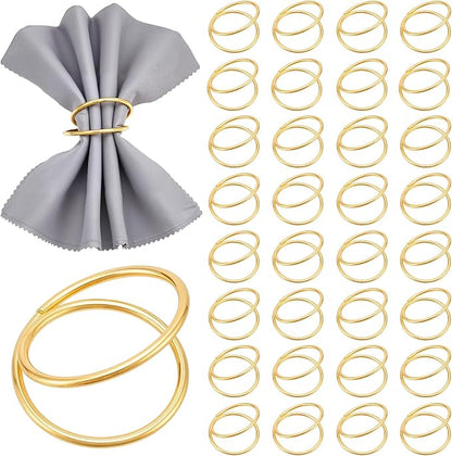Peacoblue 40Pcs Gold Spiral Napkin Rings Holders with 1Pcs Box, Modern Stainless Steel Napkin Ring Holders for Table Decor Settings, Vintage Napkin Ring for Wedding Christmas Thanksgiving Day Party