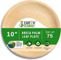 The Palm Dinnerware – Palm Plates 10 Inch Round (75 Pack) | Compostable & Biodegradable | Like Bamboo & Wooden Disposable Plates | Microwave & Oven Safe | Eco-Friendly Party Dinnerware