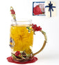 Flower Tea Cup, Butterfly Rose Clear Glass Fancy Coffee Mug by Unknown