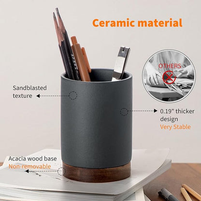 Ceramic Pen Holder for Desk, Pencil Cup, | Organizer and Makeup Brush Holder - Image 5