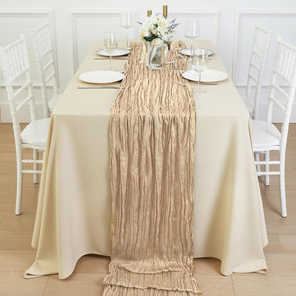 1 Pack Sand Cheesecloth Table Runner 120 Inch Boho Wedding Decor | Cheesecloth - Image 4