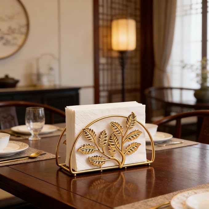 Golden Metal Napkin Holder - Image 9