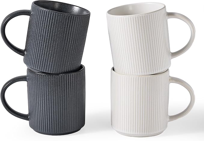 famiware Coffee Mug Set for 4, Star 16 oz Catering Mugs Cup Set by Famiware