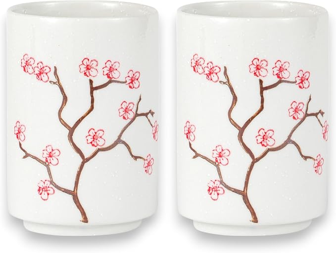 Urban Tokyo Asian Japanese Yunomi Style Handle-less Porcelain Tea Cups Tea Mug by Urban+Tokyo