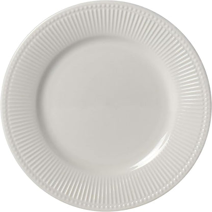 Tabletops Gallery Embossed Bone White Porcelain Round Dinnerware Collection- - Image 7