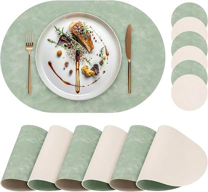 Faux Leather Placemats Set of 6 by yuuzue