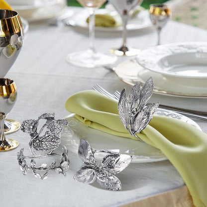 8 Pieces Herb Napkin Rings Set Vintage Leaf Napkin Holders Rings Glossy Holder - Image 5