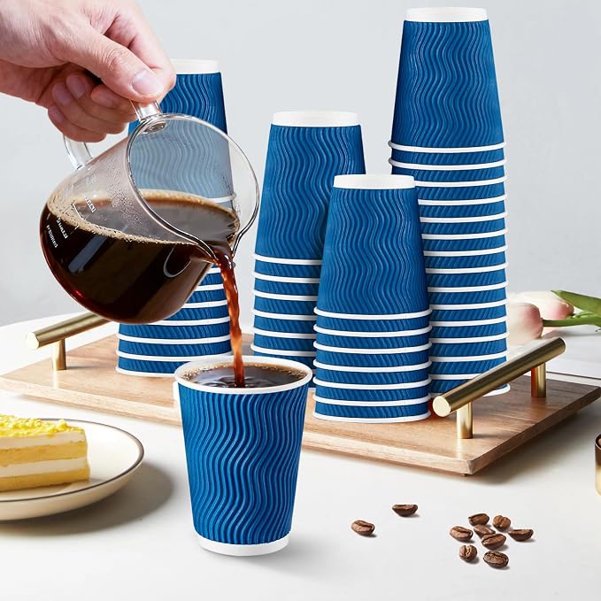 Lamosi 500 Count 16 oz Insulated Coffee Cups, Disposable Paper Cup No Lids | - Image 5