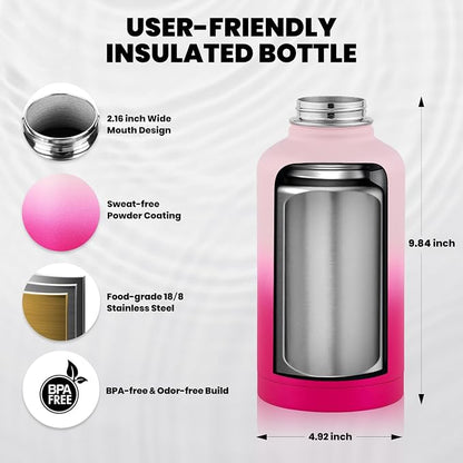 RAYMYLO Insulated Water Bottle 64 oz, Triple Wall Vacuum Stainless Steel | - Image 5