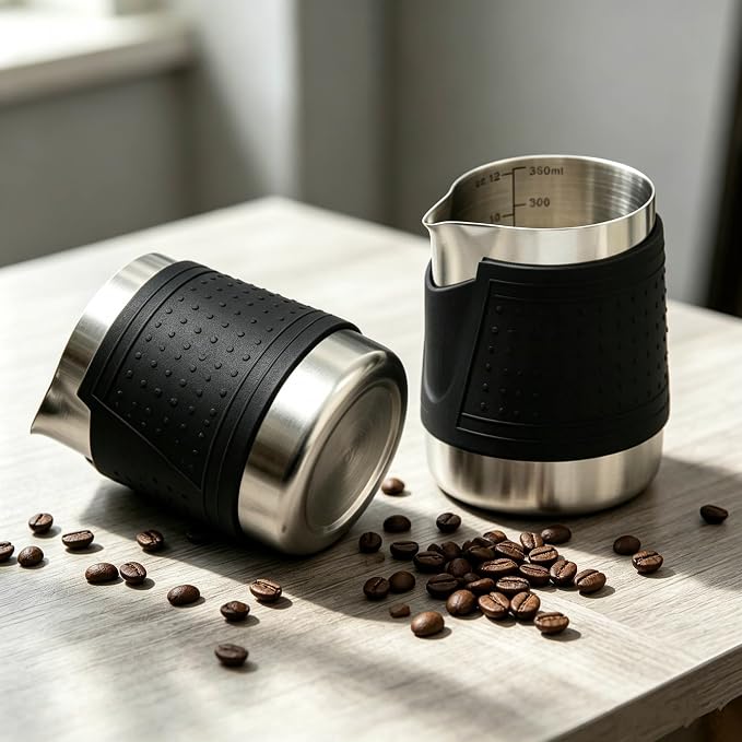 Milk Frothing Pitcher, 350ml/12oz Espresso Steaming Pitchers, Stainless Steel - Image 7