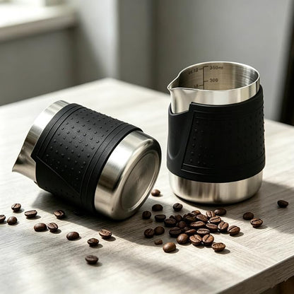 Milk Frothing Pitcher, 350ml/12oz Espresso Steaming Pitchers, Stainless Steel - Image 7