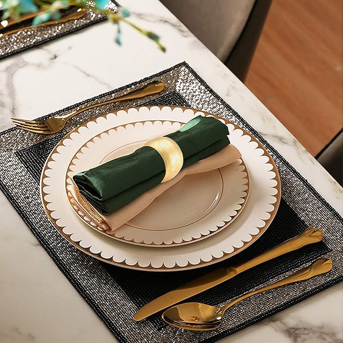 Napkin Ring, Round Metal Serviette Napkin Holder - Image 2